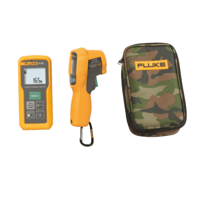 Fluke 414D Laser Distance Meter + Fluke 62 MAX Infrared Thermometer Combo Kit + Fluke CAMO-C25 Camouflage Carry Case